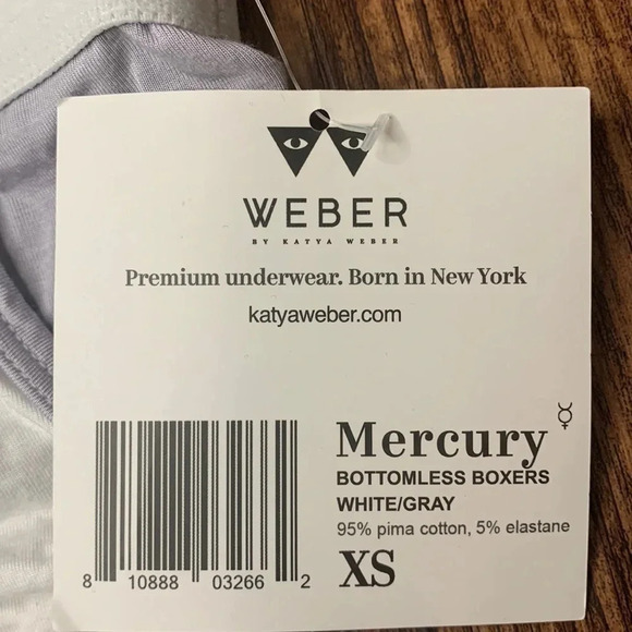 Katy Weber Men’s Brief Underwear White & Gray Pima Cotton Size XS New - Picture 8 of 9
